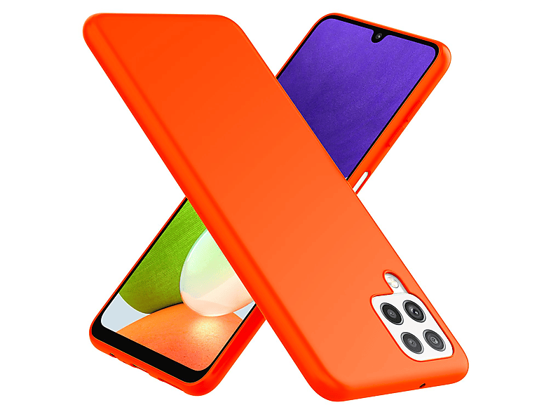 Orange Galaxy Backcover, Samsung, Neon Hülle, NALIA Silikon A22,