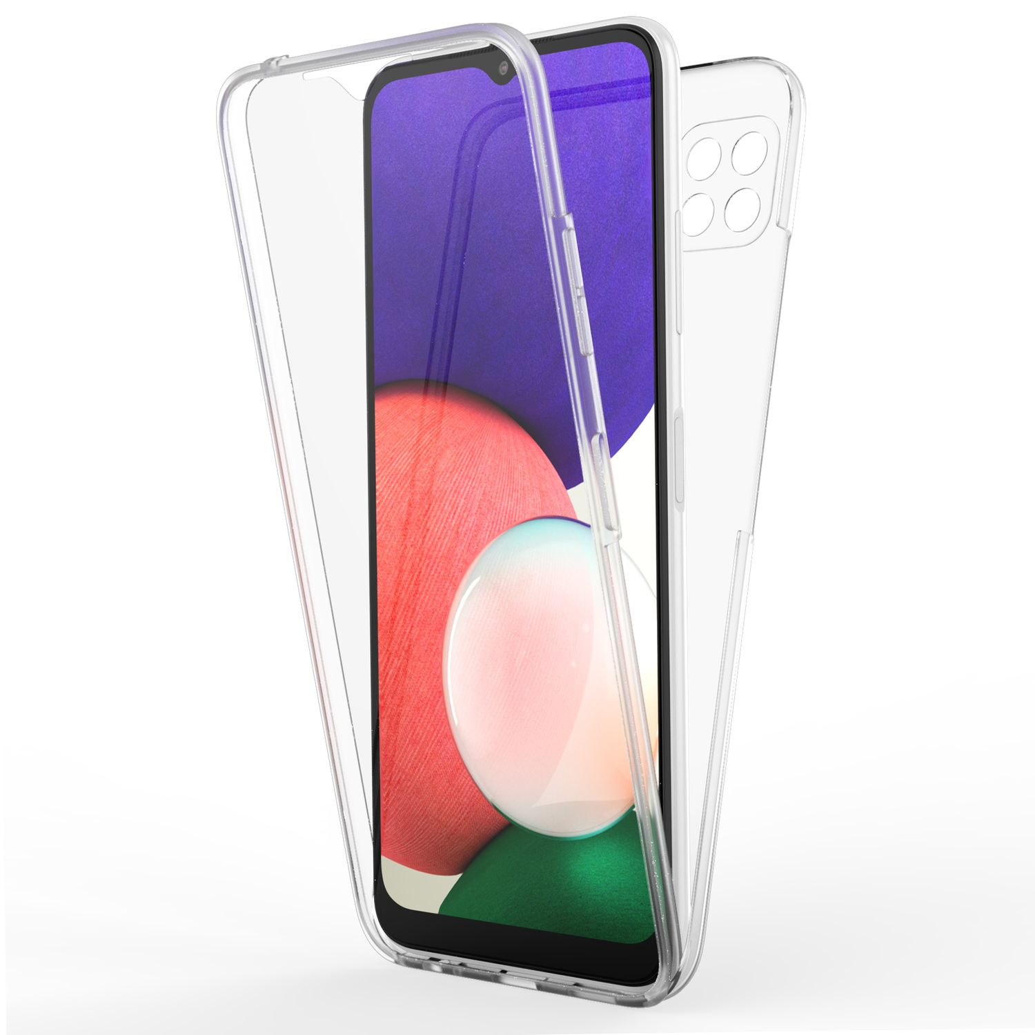 NALIA Klare Transparent Galaxy Samsung, Hülle, A22 Grad 5G, 360 Backcover