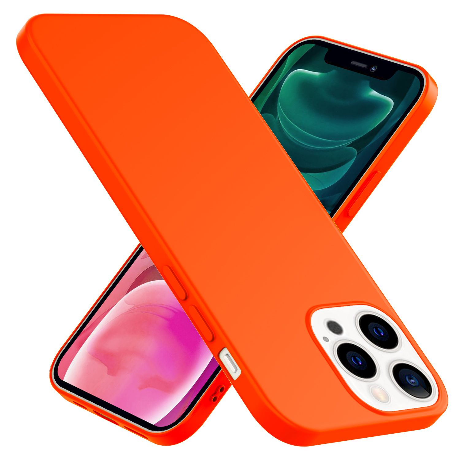 NALIA Neon Orange 13 Backcover, Pro, Apple, Hülle, Silikon iPhone