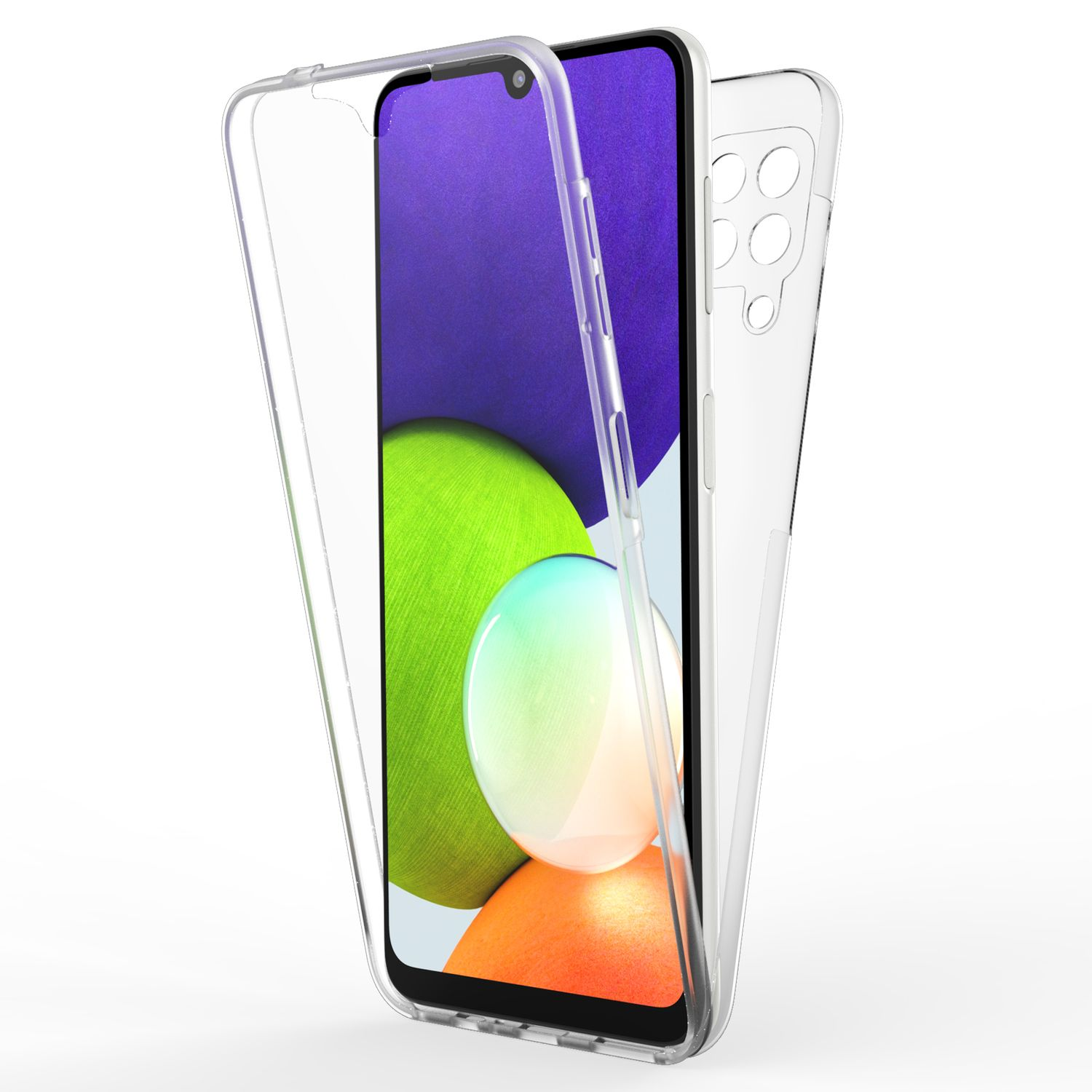 Samsung, Galaxy A22, Backcover, Transparent NALIA 360 Grad Klare Hülle,