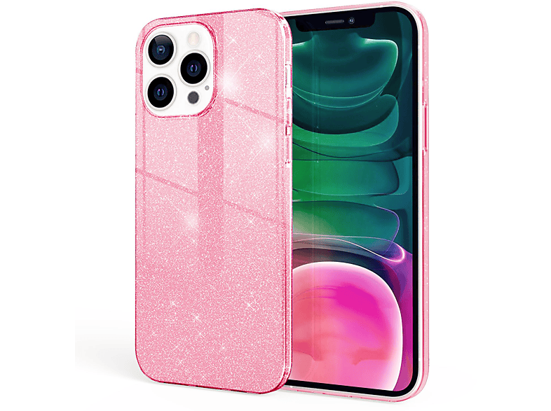 NALIA Glitzer Hülle, Backcover, Apple, iPhone 13 Pro, Pink | Backcover