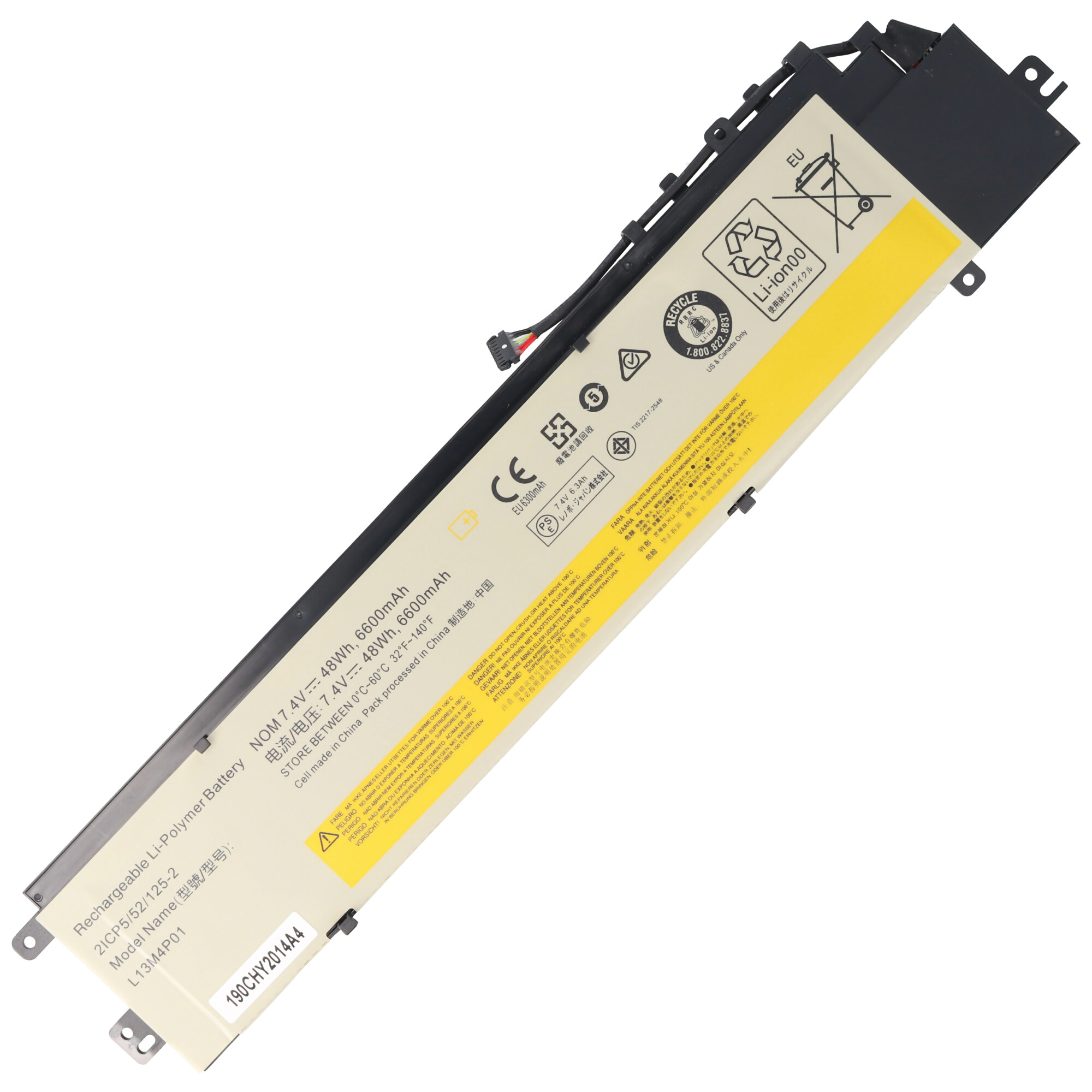 ACCUCELL Akku passend für Lenovo LiPo built-in, Laptop-Akku, - mAh Erazer ohne Y40, 6600 7,4V, Werkzeug 6600mAh, Lithium-Polymer Li-Polymer, 48,8Wh