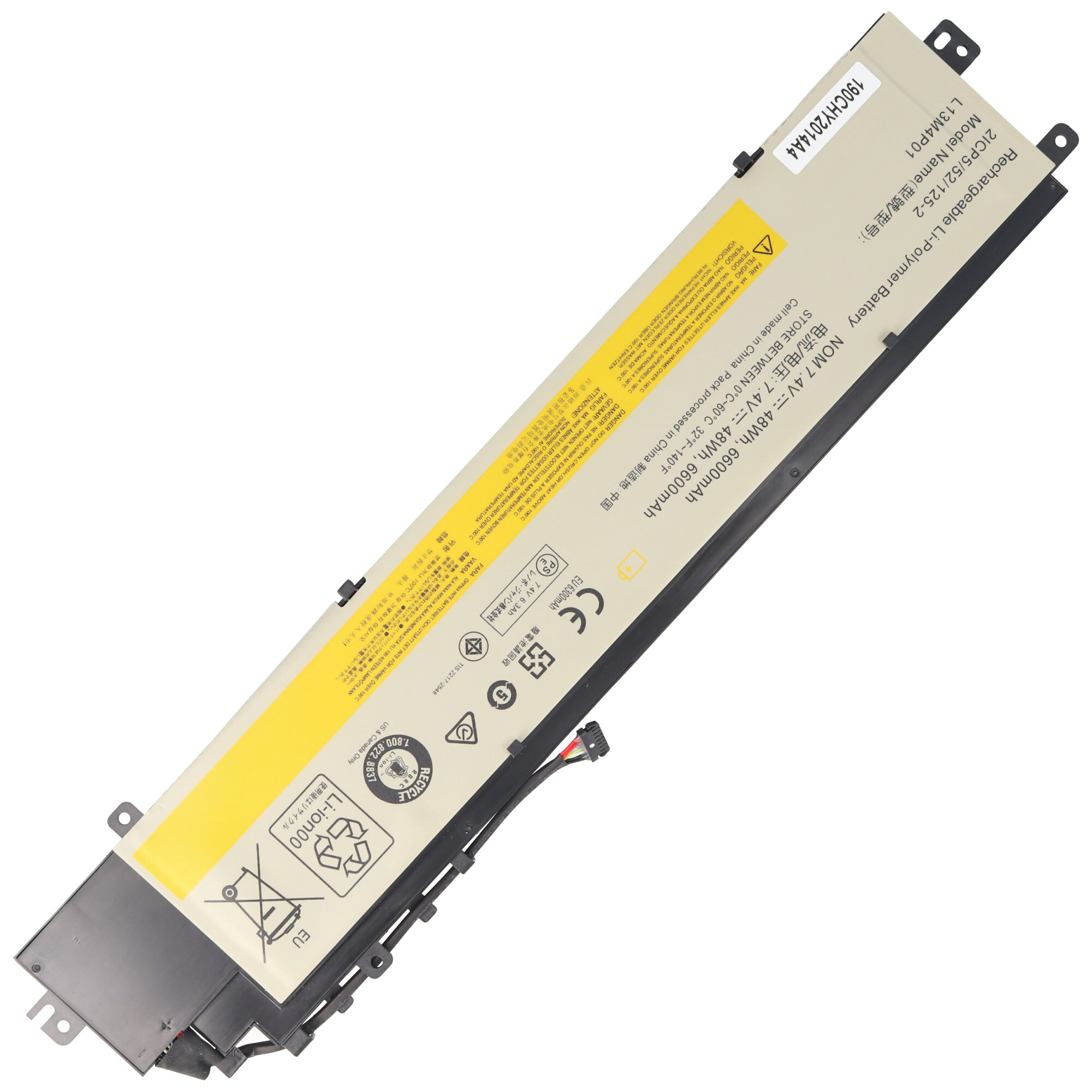 ACCUCELL Akku passend für Lenovo LiPo built-in, Laptop-Akku, - mAh Erazer ohne Y40, 6600 7,4V, Werkzeug 6600mAh, Lithium-Polymer Li-Polymer, 48,8Wh