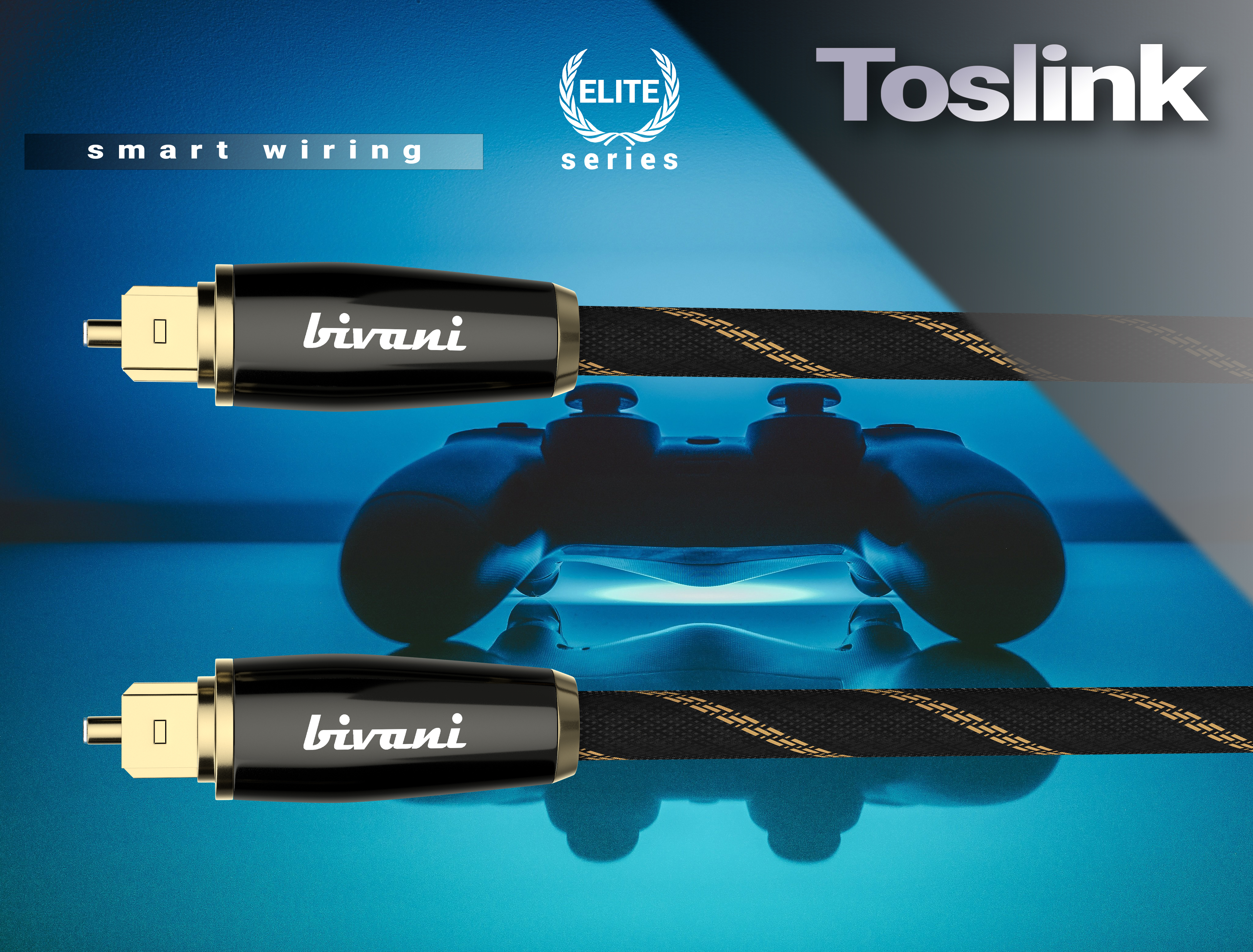 BIVANI Premium optisch digitales Glasfaserkabel m Toslinkkabel, 2 Elite-Series, 