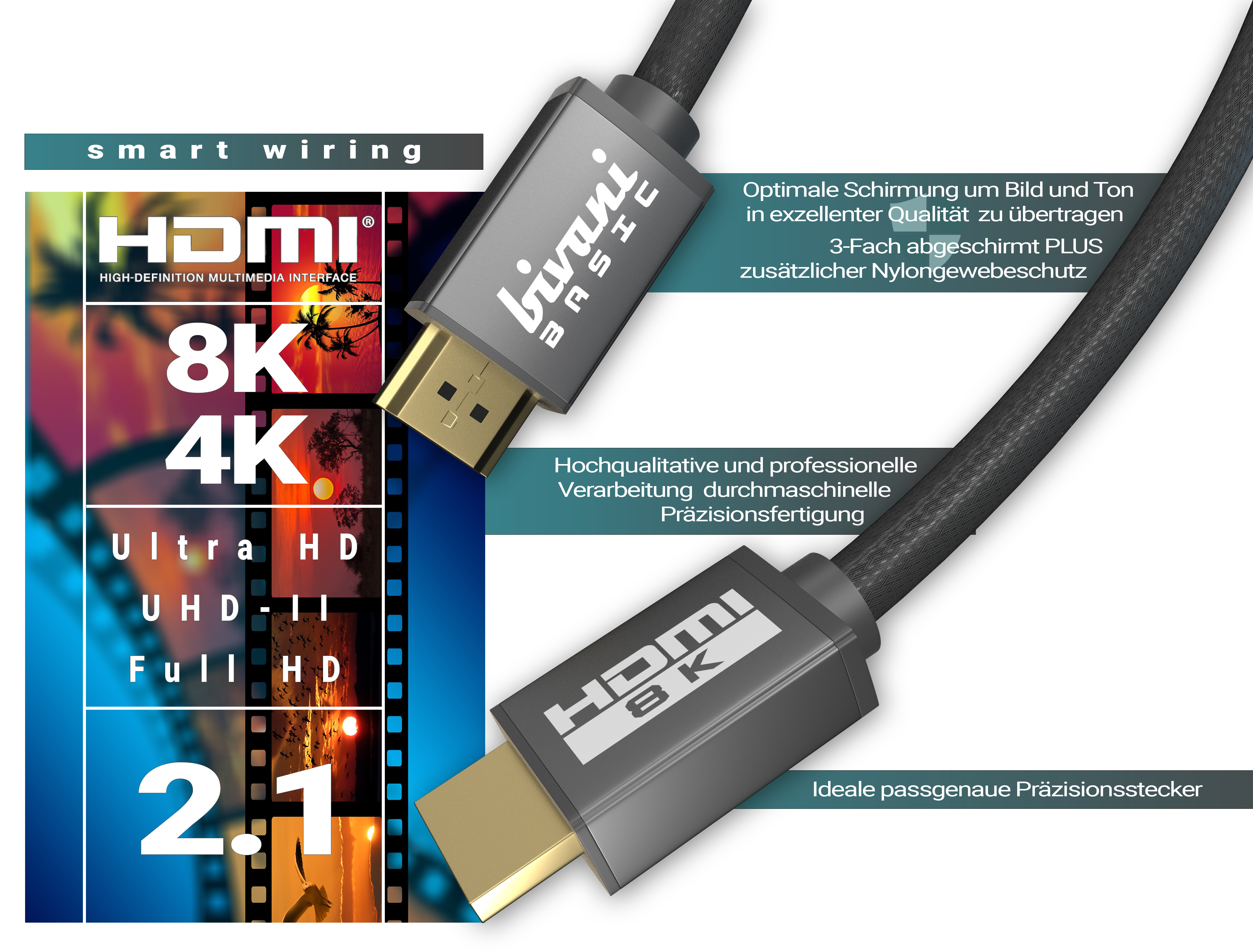 BIVANI 8K 48 Gbps 2.1a Kabel Basic 2.1a 8K Series HDMI Kabel 