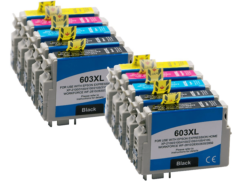 ABC Kompatibel Set 10x Tinte CMYK (603 XL BK Black C13T03A14010 C Cyan C13T03A24010 M Magenta C13T03A34010 Y Yellow C13T03A44010 XL Multipack C13T03A64010)