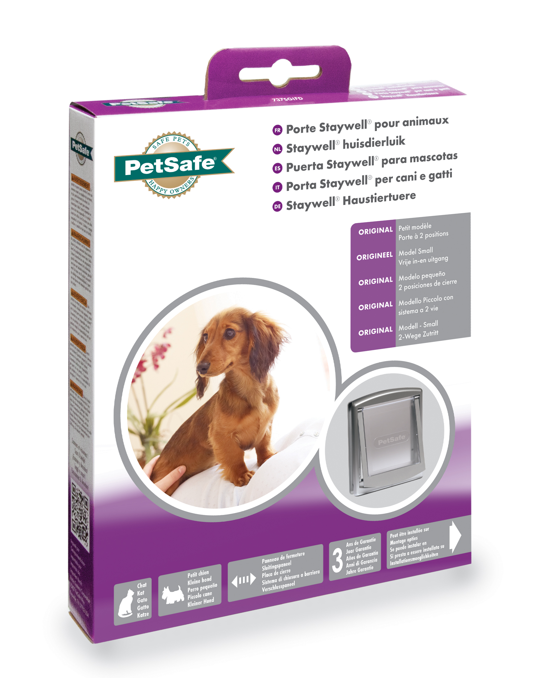 PETSAFE Original silber klein, Haustiertüre mit Haustiertür Staywell® 2 Verschlussoptionen,