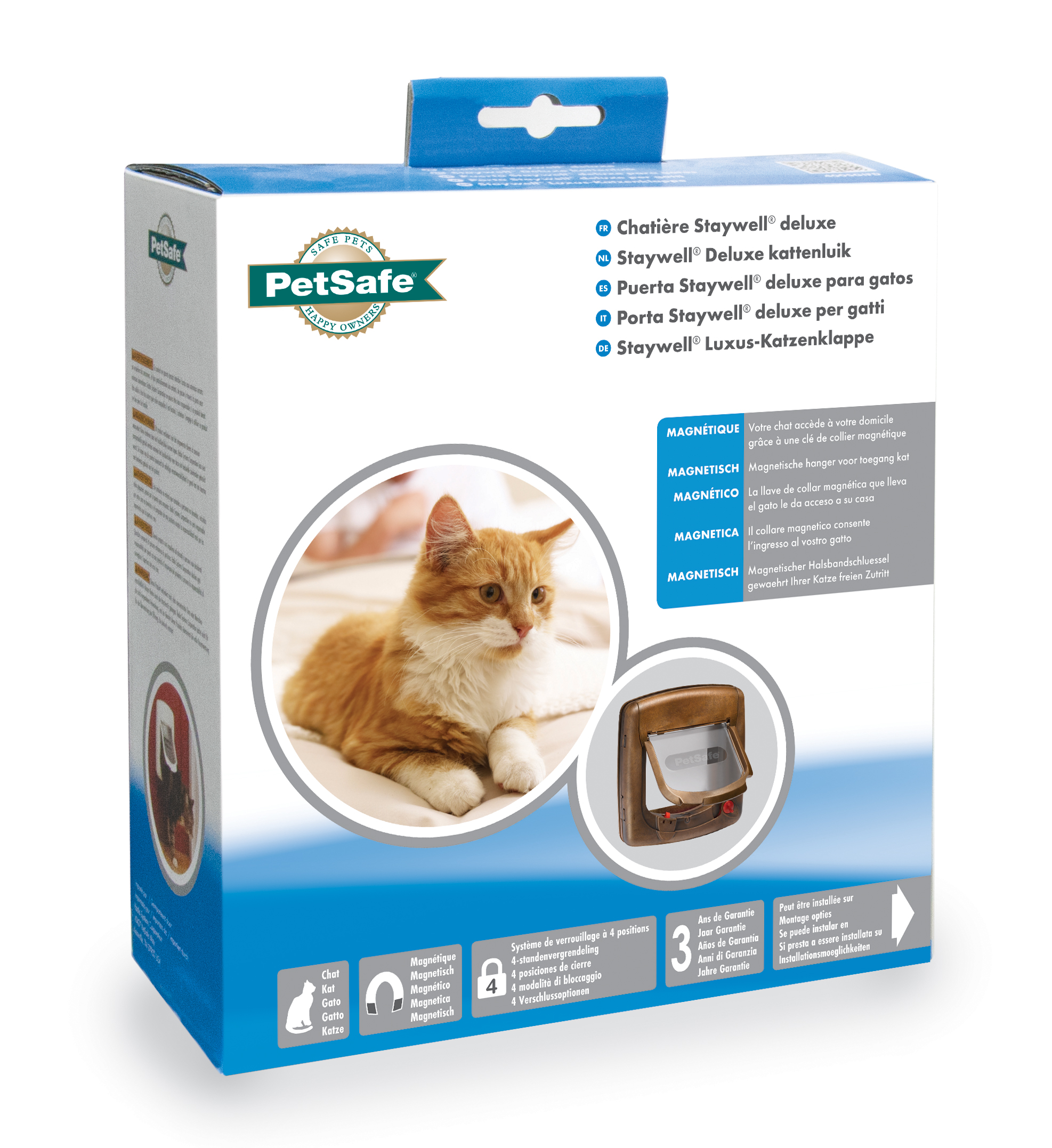 Verschlussoptionen, 4 Deluxe PETSAFE mit Holzoptik Katzenklappe Magnetische Staywell® Katzenklappe