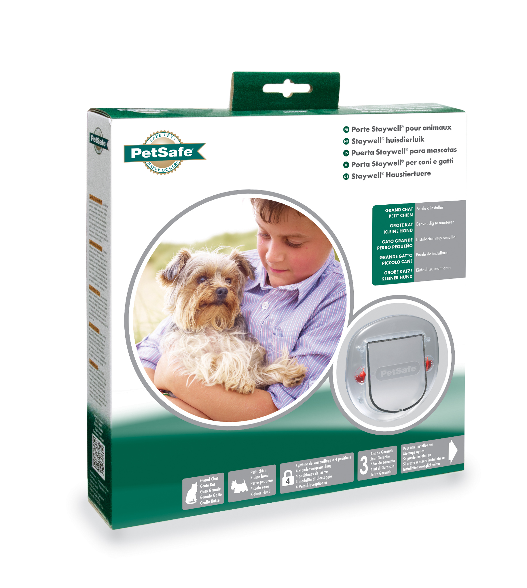 Staywell® (mattiert) und Haustiertür PETSAFE große Haustiertür für kleine Katzen Hunde