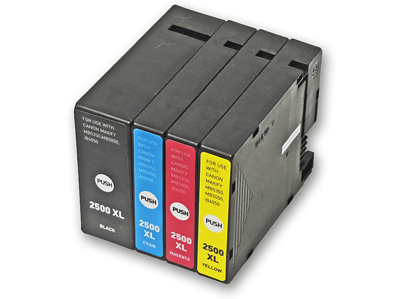 D&C PGI-2500 XL Tintenpatrone Multipack 4-Farben (Schwarz, Cyan, Magenta, Gelb) (PGI-2500 XL) | Tonerkartuschen