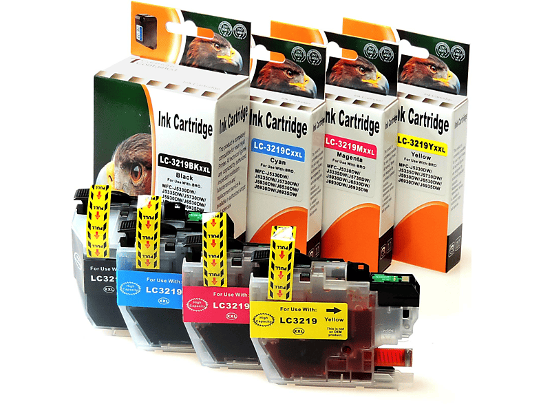 Tintenpatrone Cyan, Magenta, LC-3219 Gelb) Multipack 4-Farben XXL) (Schwarz, D&C (LC-3219 XXL