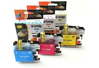D&C LC-123 XL Tinten Patronen Set Multipack 3-Farben (Cyan, Magenta, Gelb) (LC-123 XL)