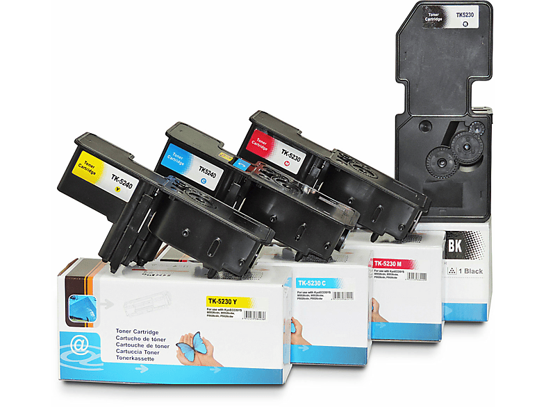 Kit De 4 Cartuchos De Tóner Compatible Para Kyocera ECOSYS M5526cdn M5526cdw - TK5240, Rendimiento 4000/3000 Páginas