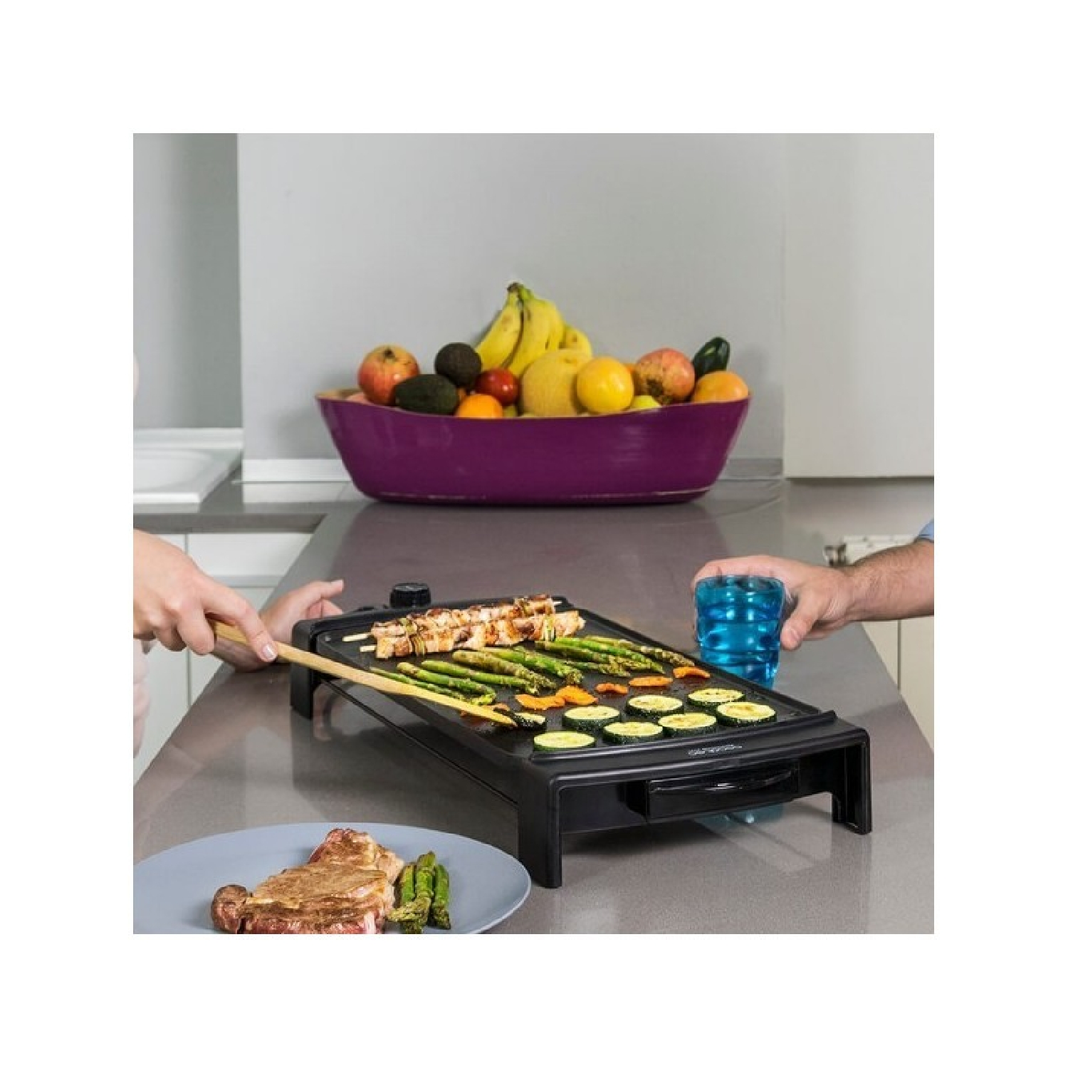 GRIGLIA ELETTRICA CECOTEC Black&Water 2500, Elettrico, Potenza 2150 W, Griglia da 45x25 cm, Nero