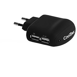 Cargador de coche - COOLBOX UX2, Universal Smartphone, tablet, Negro