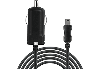 WICKED CHILI MiniUSB KFZ Ladegerät für Navi, Handy und Tablet 150cm / 1000mA / LED Autoladegerät TomTom, schwarz