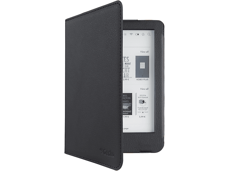 GECKO COVERS Luxe Cover E-Book Reader Hülle Bookcover für Kobo PU Leather, Schwarz