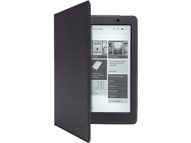 Bookcover E-Book Reader Kobo Schwarz GECKO Luxe Waterproof COVERS Leather, Hülle Cover für PU