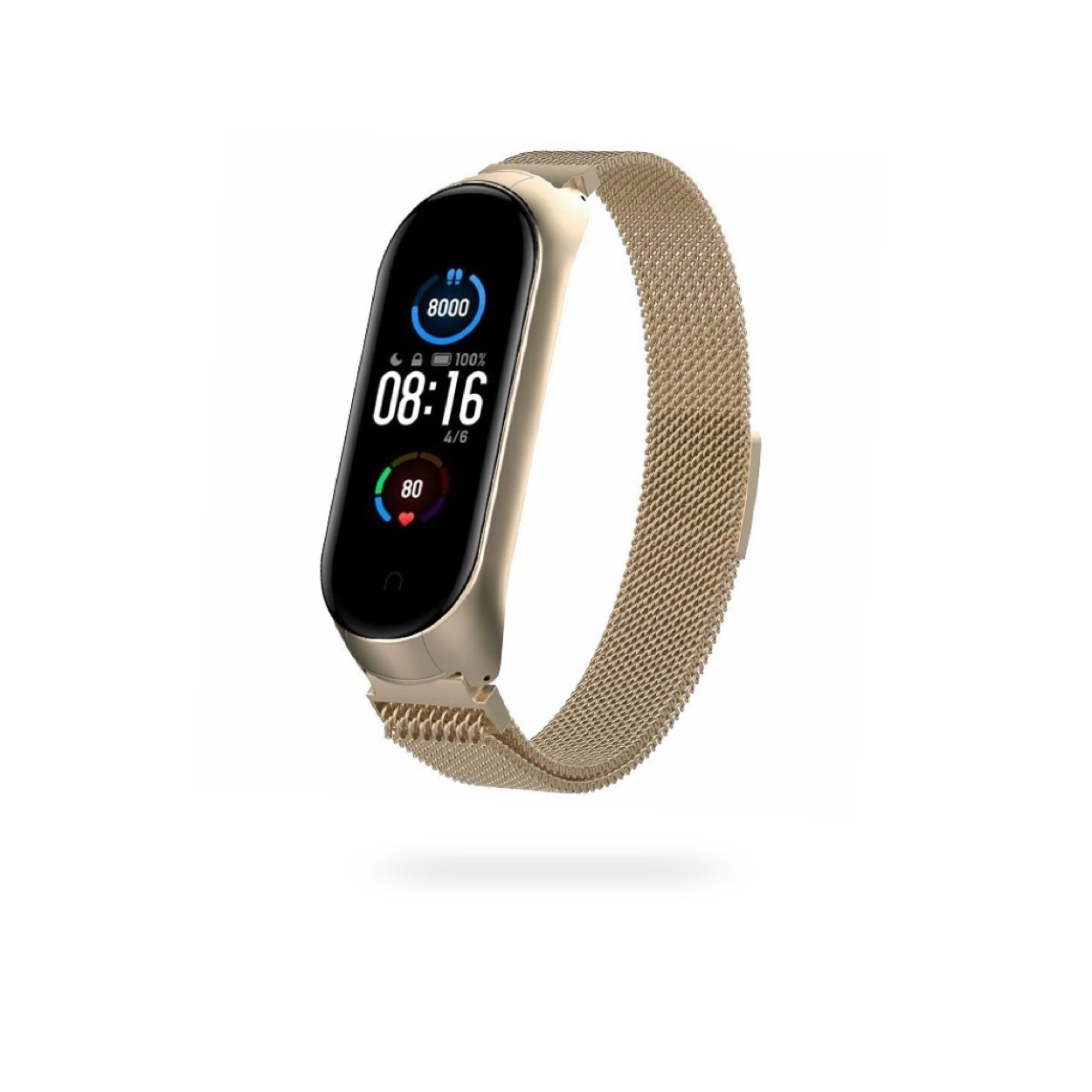 Nueboo Correa Malla metal dorado para xiaomi mi smart band 5