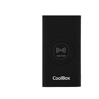 Powerbank - COOLBOX Powerbank Qi 8000mAh, 8000mAh, USB, inalámbrica, Negro