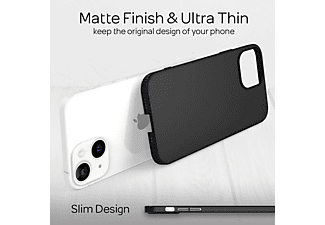 NALIA Ultra Dünnes 0,5mm Mattes Hardcase, Backcover, Apple, iPhone 13 Mini, Schwarz