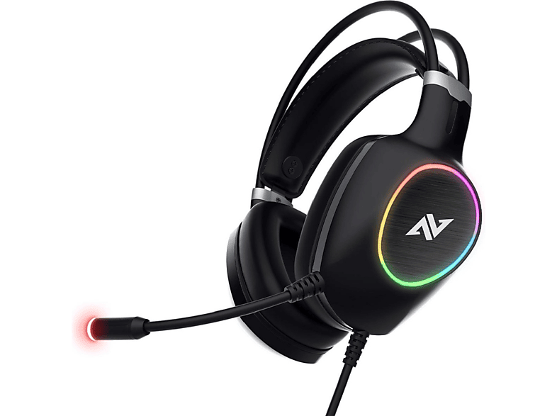 Auricular con cable y micr fono Auriculares Abkoncore CH55 virtual 7.1 gaming RGB LED con cable con micr fono ABKONCORE Supraaurales Negro