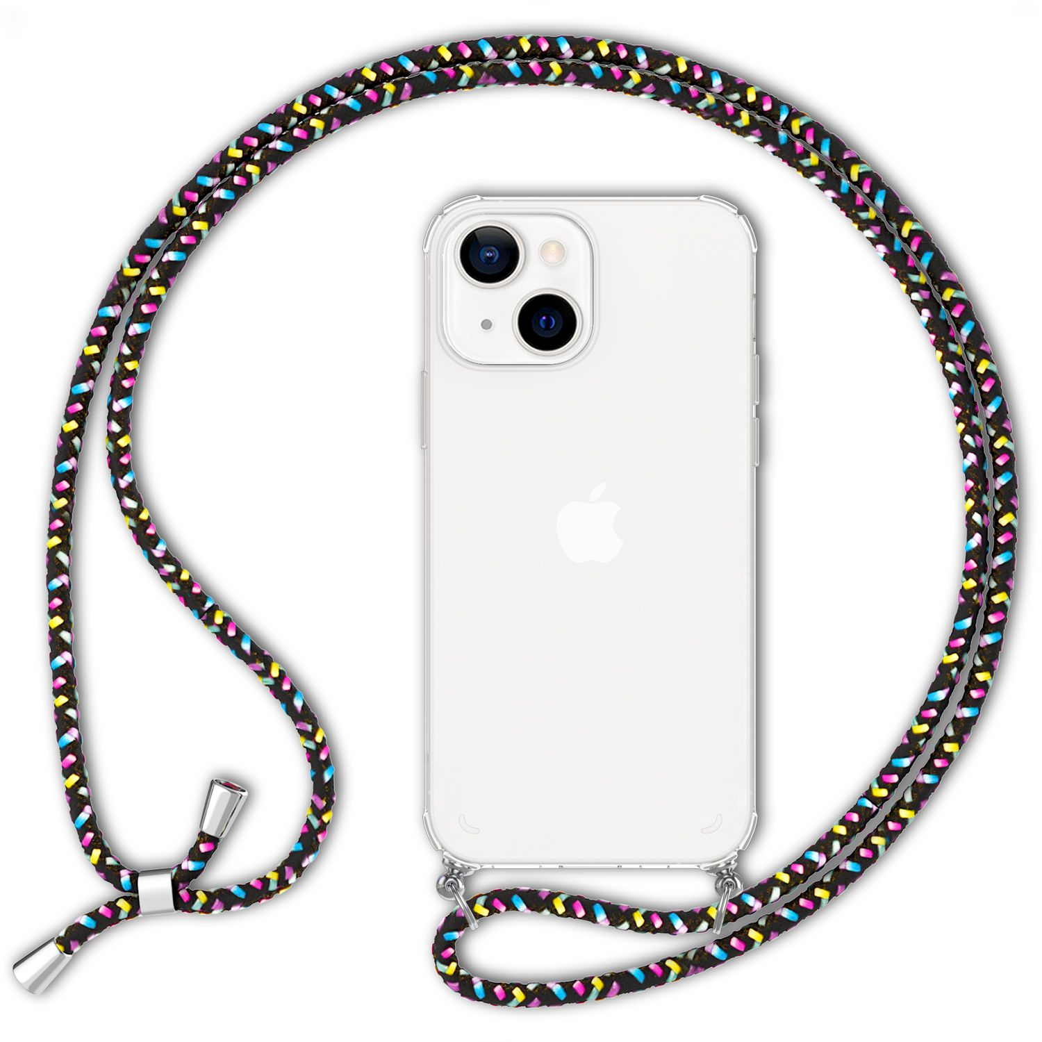 Apple, Kette iPhone NALIA Klare Mehrfarbig mit 13, zum Hülle Umhängen, Backcover,