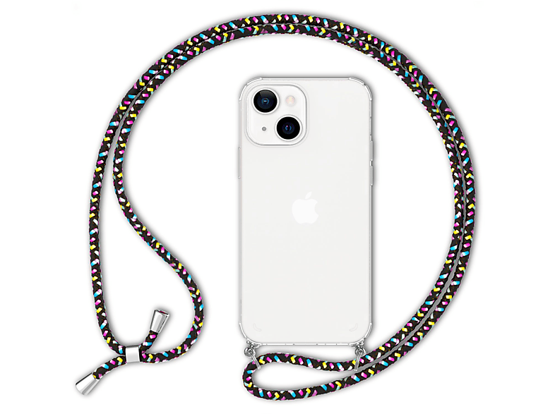 iPhone NALIA 13, Klare Hülle Backcover, mit Apple, Mehrfarbig Umhängen, zum Kette