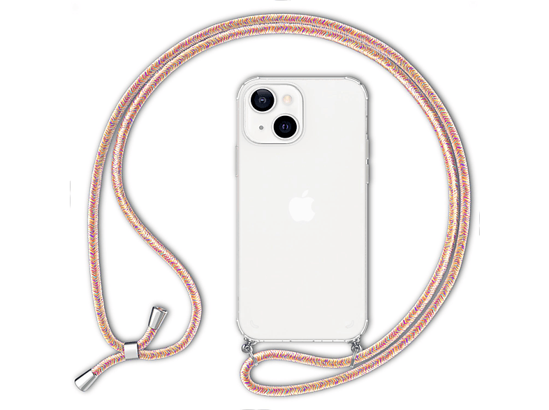 Hülle mit zum iPhone 13 Regenbogen Kette Klare Mini, Umhängen, Apple, Backcover, NALIA