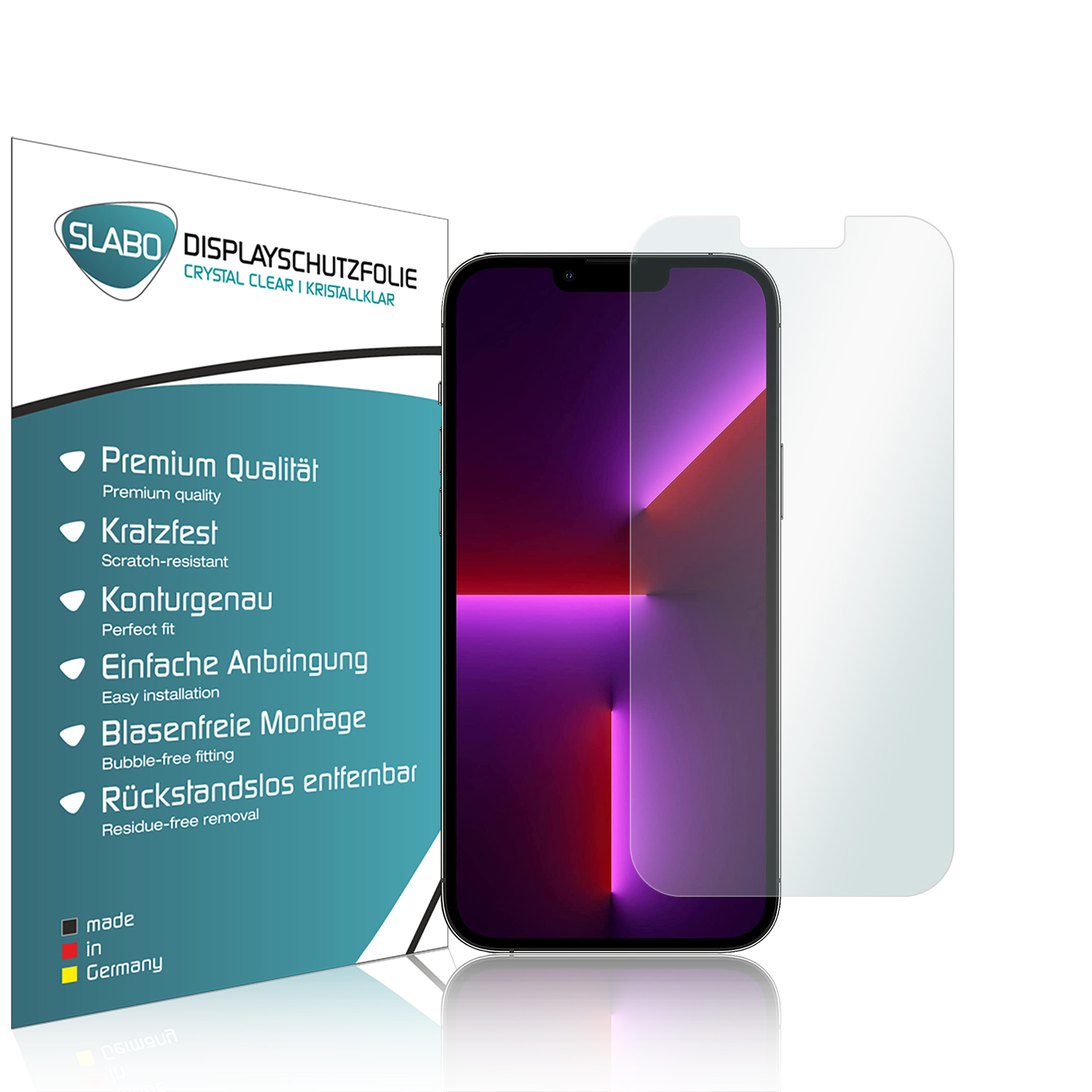 SLABO | 13 4x iPhone Max Plus) 14 Displayschutz(für Displayschutzfolie Pro iPhone Apple Clear Crystal