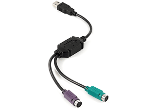 PERIXX PERIPRO-401 PS2 auf USB Adapter, Schwarz