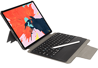 GECKO COVERS AZERTY Tastatur-Case Bookcover für Apple PU Leather, Schwarz