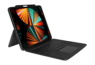 GECKO COVERS QWERTZ Tastatur-Case Bookcover für Apple PU, Grau