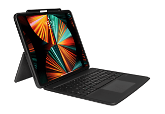 GECKO COVERS AZERTY Tastatur-Case Bookcover für Apple PU, Grau