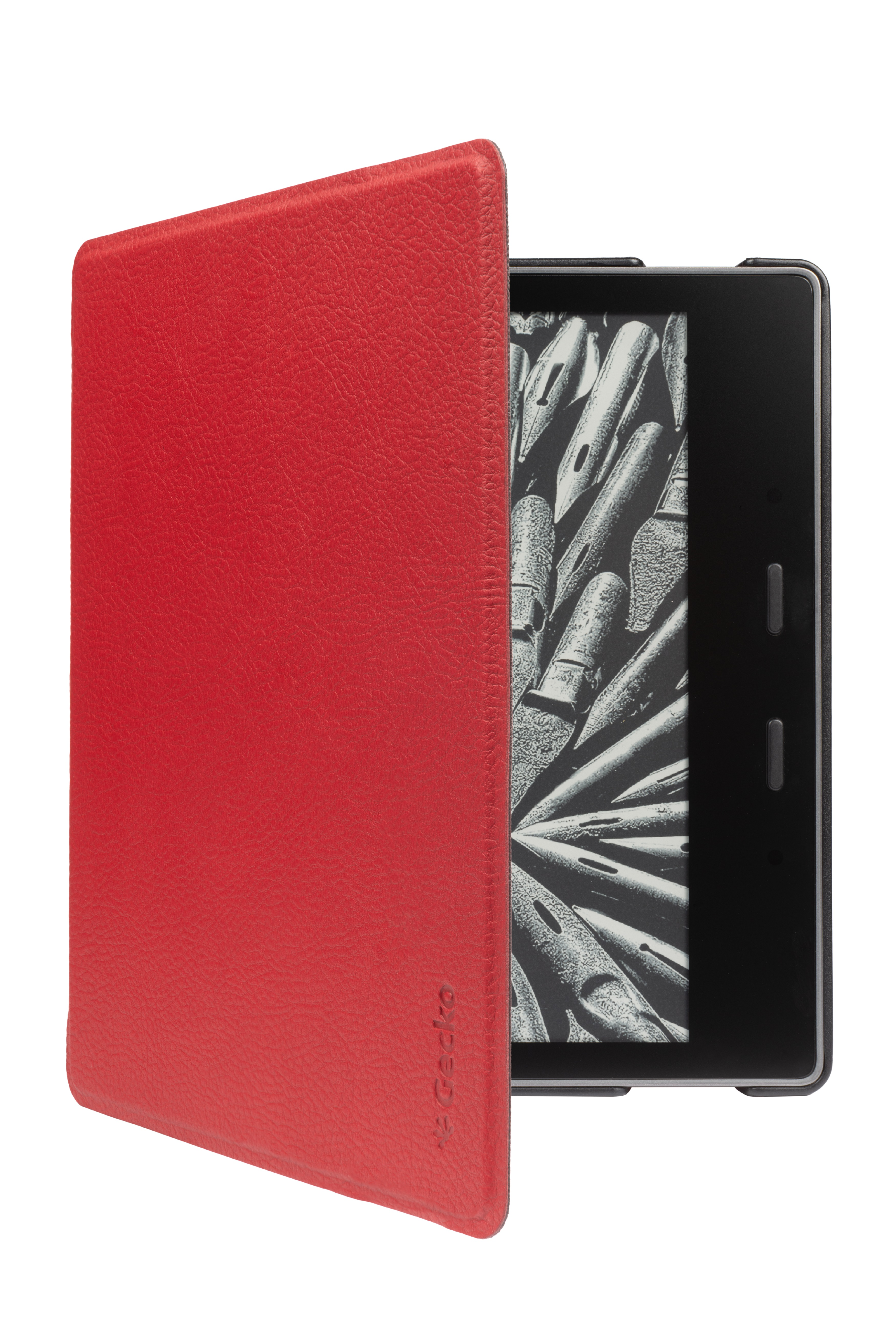 Bookcover Leather, Kindle Hülle E-Book Rot PU COVERS GECKO Reader Cover Amazon für Slimfit