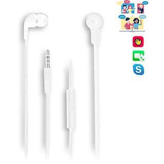 Auriculares con cable - NGS CROSS SKIP WHITE, Intraurales, Blanco