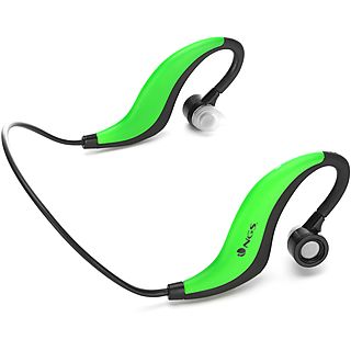 Auriculares deportivos inalámbricos - NGS Auriculares deportivos inalámbricos- NGS ARTICA RUNNER GREEN, Bluetooth, Waterproof, Ergonómicos, Banda para el cuello, Bluetooth, Verde