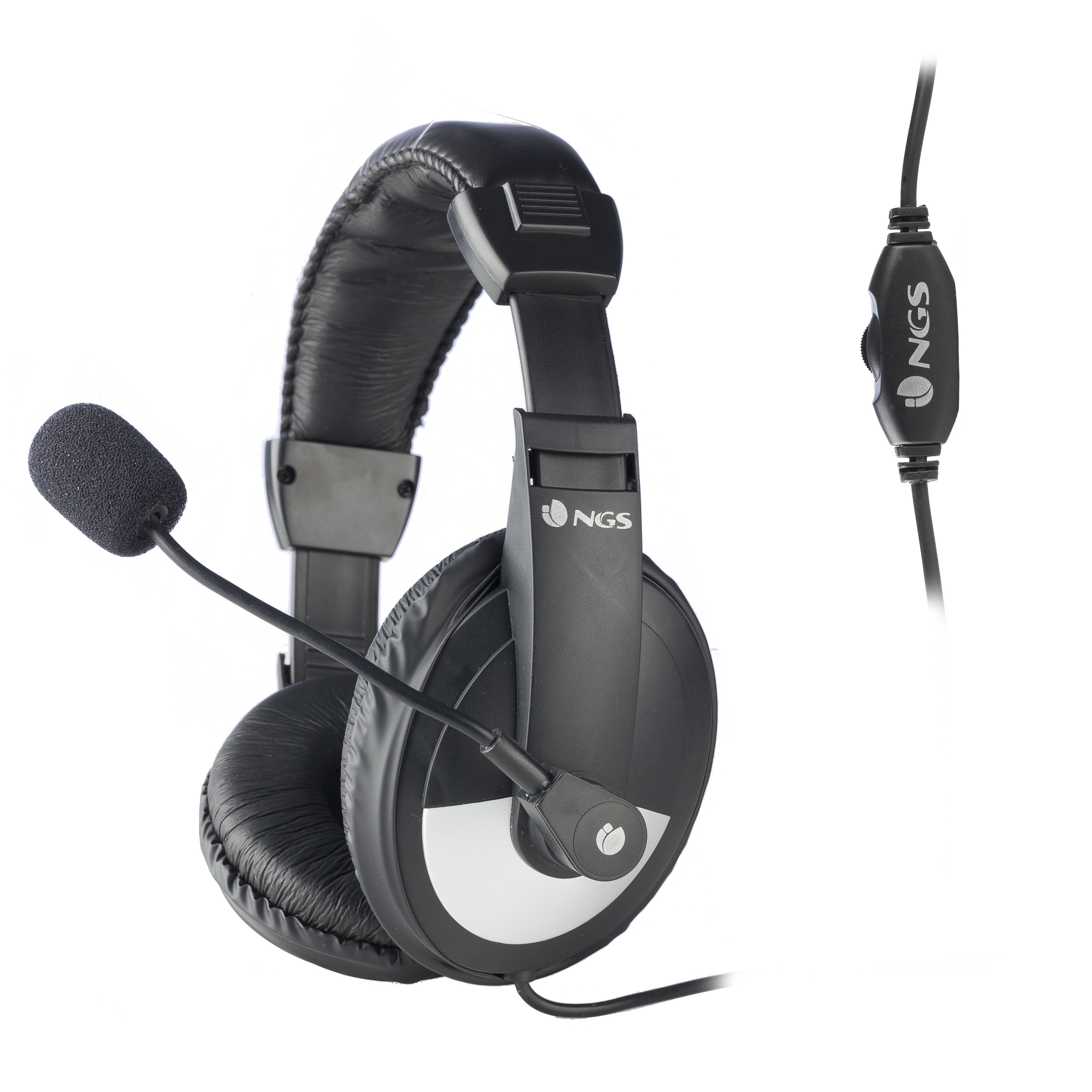 Auriculares con Micrófono - Auriculares con Micrófono- NGS MSX9 PRO, Acolchado, Volumen hasta 20 Hz, Conexión Jack 3,5 mm, Negro NGS, Supraaurales, Negro