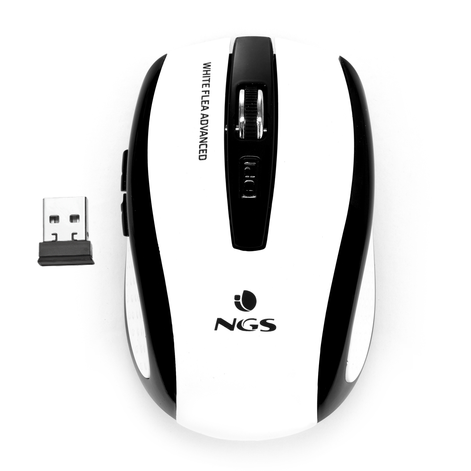 Ratón Inalámbrico - Ratón Inalámbrico- NGS FLEA ADVANCED WHITE, 800/1600dpi, Receptor Nano USB, Plug&Play, Blanco NGS, Wireless, 1600 ppp, Blanco