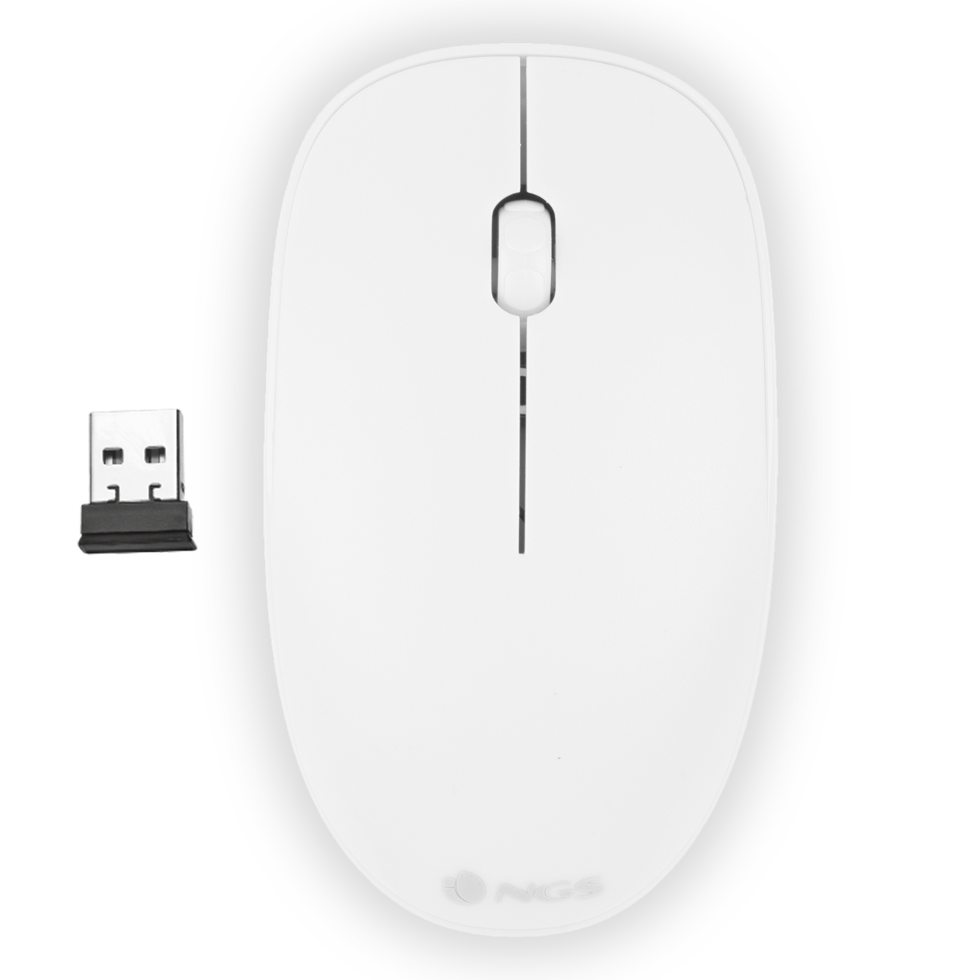 Ratón Inalámbrico - Ratón Inalámbrico- NGS FOG WHITE, 1000 dpi, Nano receptor USB, Plug&Play, Blanco NGS, Wireless, 1000 ppp, Blanco