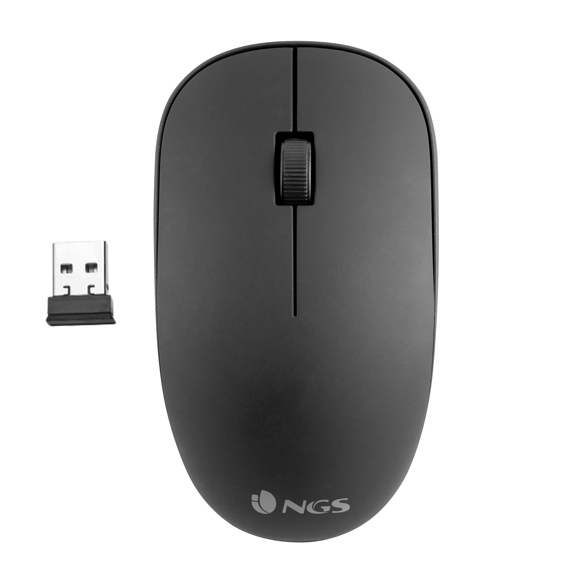 Ratón Inalámbrico - Ratón con Cable- NGS EASY ALPHA, Nano receptor USB, Sensor Óptico 1000 dpi, Plug&Play, Color Negro NGS, Wireless, 1000 pppppp, Negro