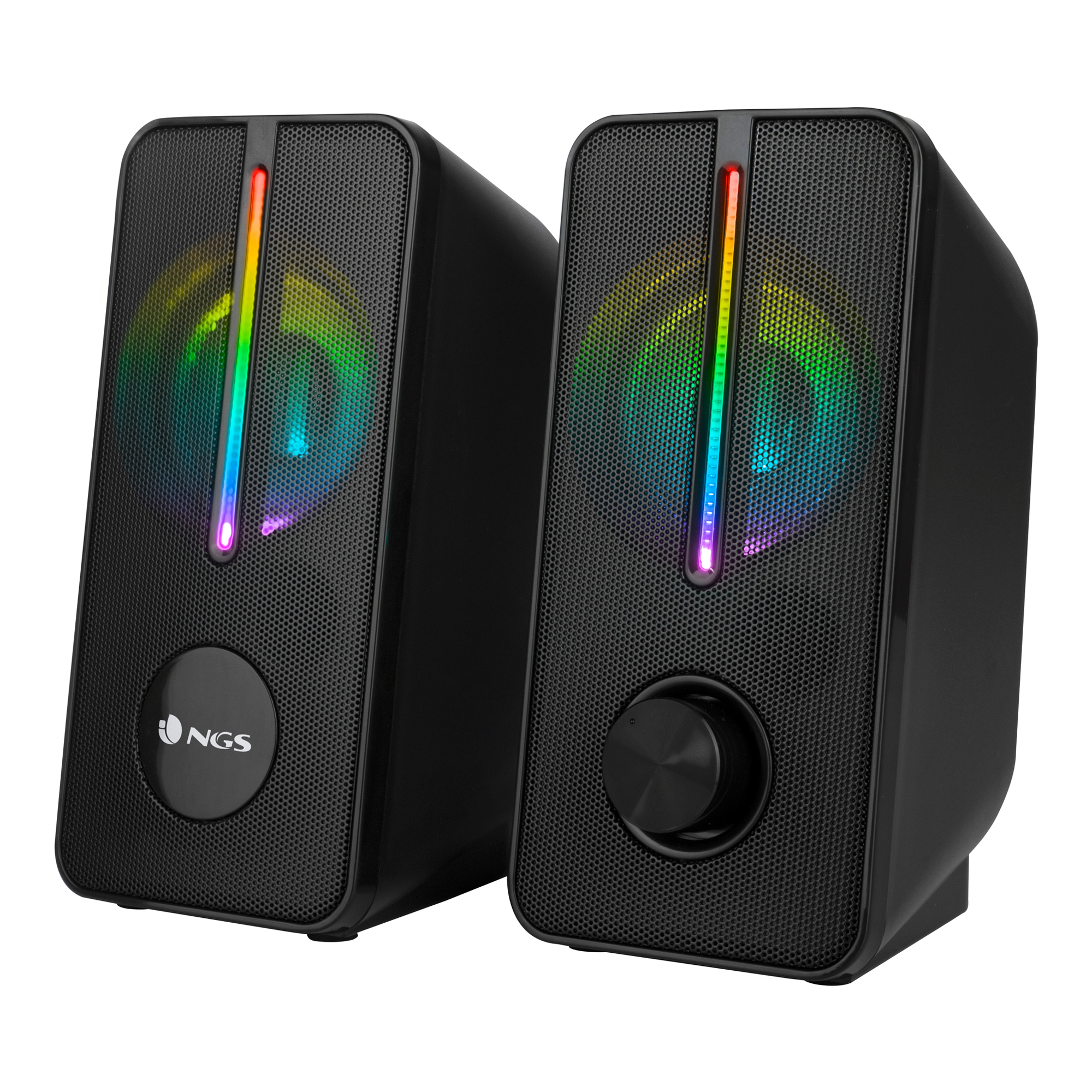 Altavoces Gaming Ngs gsx150 12w 2.0 negros de iluminación led rgb 12 y usb color