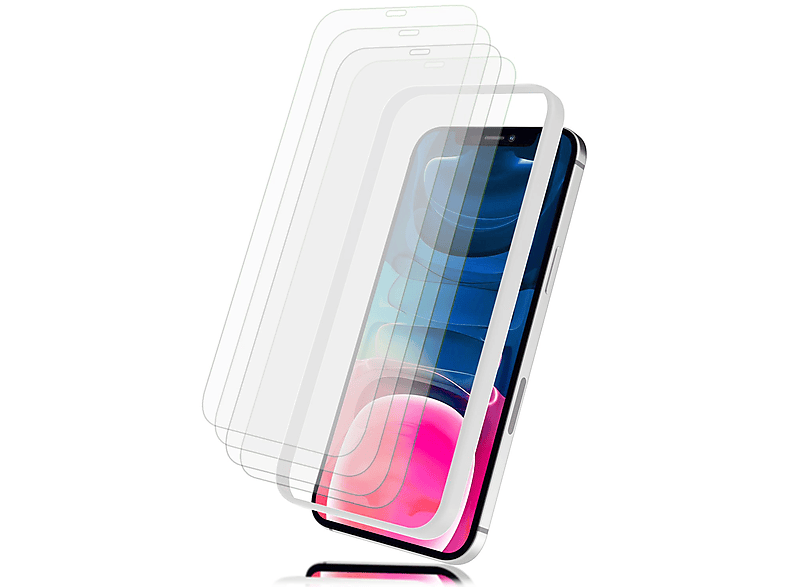 iPhone & 1x Schablone Mini) Displayschutz(für 4x Schutzglas NALIA Apple 13