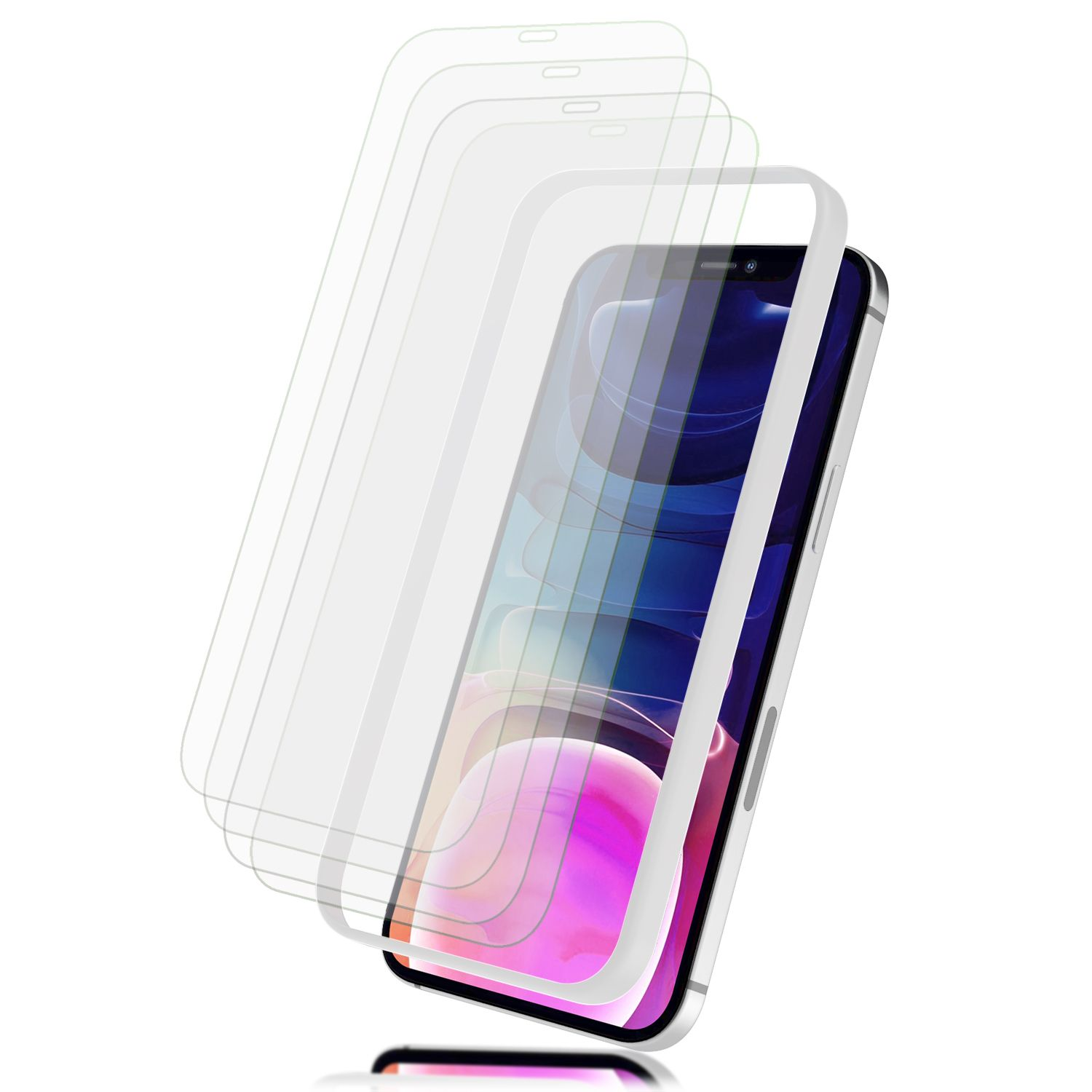 4x Max) NALIA Schablone 13 1x Schutzglas & Apple iPhone Pro Displayschutz(für