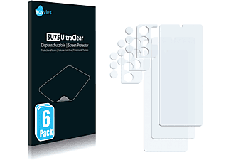 SAVVIES 6x klare Schutzfolie(für Samsung Galaxy S21 Ultra 5G (Vorderseite + Kamera))