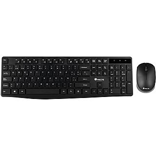 Kit teclado y ratón para PC - NGS Wireless Set Allure KIT, Inalámbrico, Negro