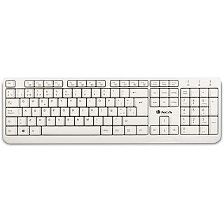 Teclado con Cable para PC - NGS SPIKEPORTUGUESE, Cable, Blanco