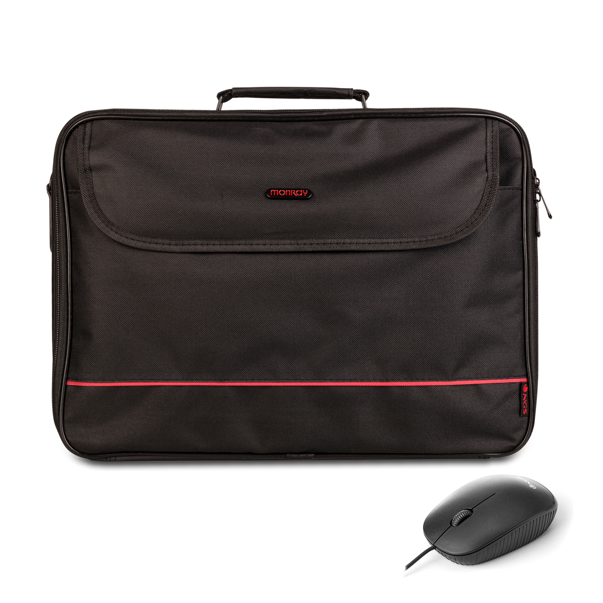 Maletín para Ordenador Portátil - Maletín para Ordenador Portátil- NGS BUREAU KIT, Nylon, Portátil de hasta 16", Conexión USB, Negro NGS, Negro