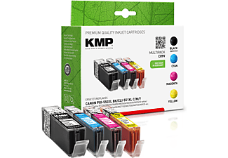 KMP ersetzt Canon PGI-550/CLI-551XL Tintenpatrone Multipack 4-Farben (Schwarz,Cyan,Magenta,Gelb) (PGI-550XL/CLI-551XL)