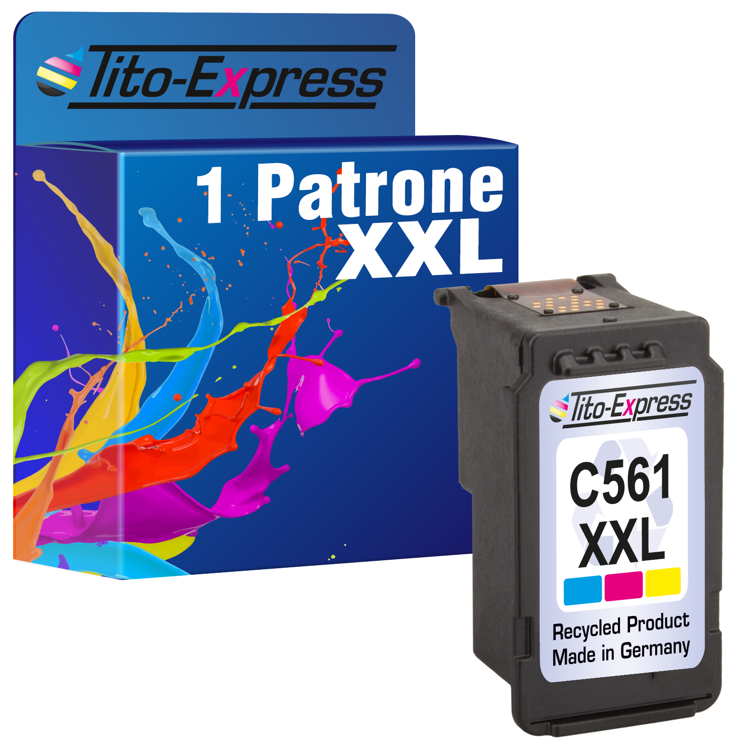 TITO-EXPRESS Tintenpatrone color recycelte (3730 yellow) ersetzt PLATINUMSERIE CL-561XXL (cyan, 001) Patrone 1 magenta, Canon C